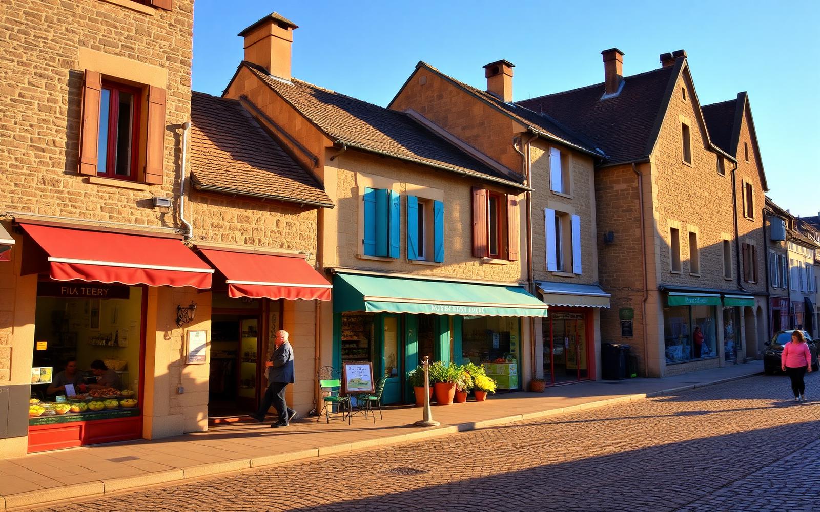 Rue commerçante de Riom